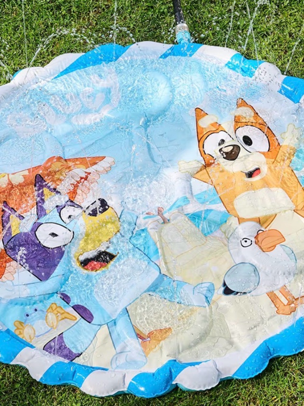 Blue Kids Splash Mat with Cartoon Characters